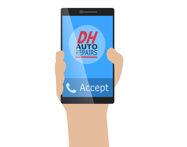 Illustration of ringing phone is persons hand